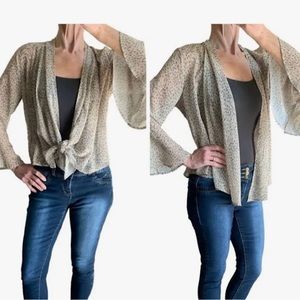 Express Leopard Tie Blouse